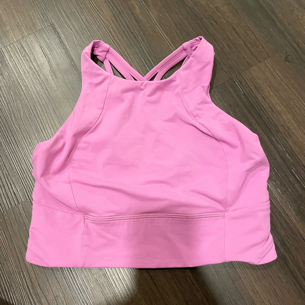 Lululemon pink high-neck, longline bra